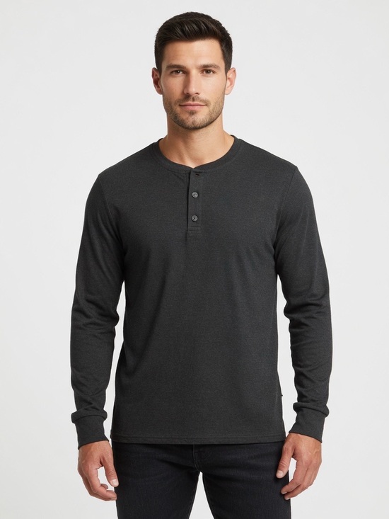 Other - Killer of the flower moon movie Men's Long Sleeve Henley Top - Charcoal